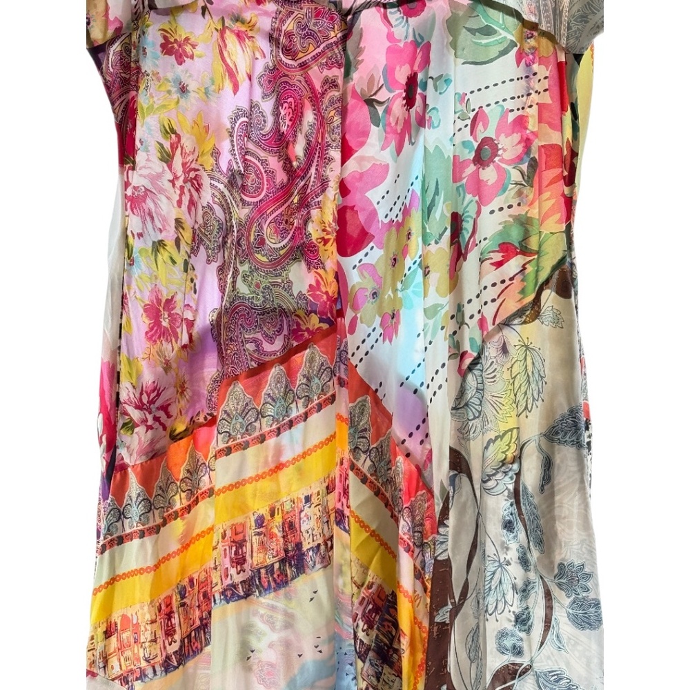 Johnny Was Patchwork Silk Maxi Dress – Size 1X - Unworn - Picture 4 of 5